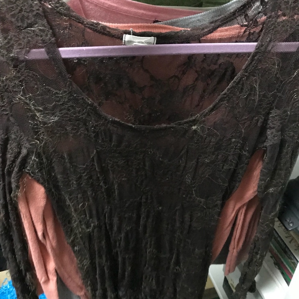 Brown long sleeve cami see through